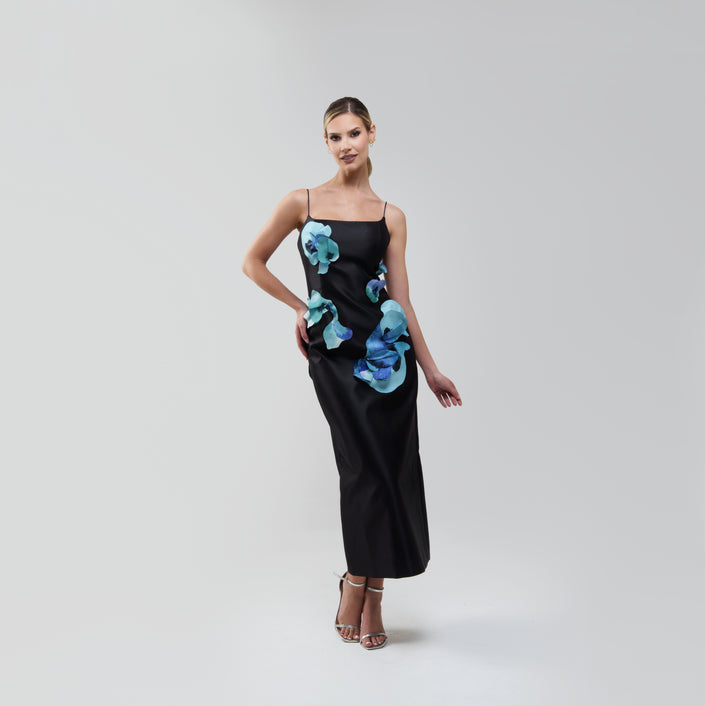 Acler Parrfold Pearl Appliqué Midi Dress