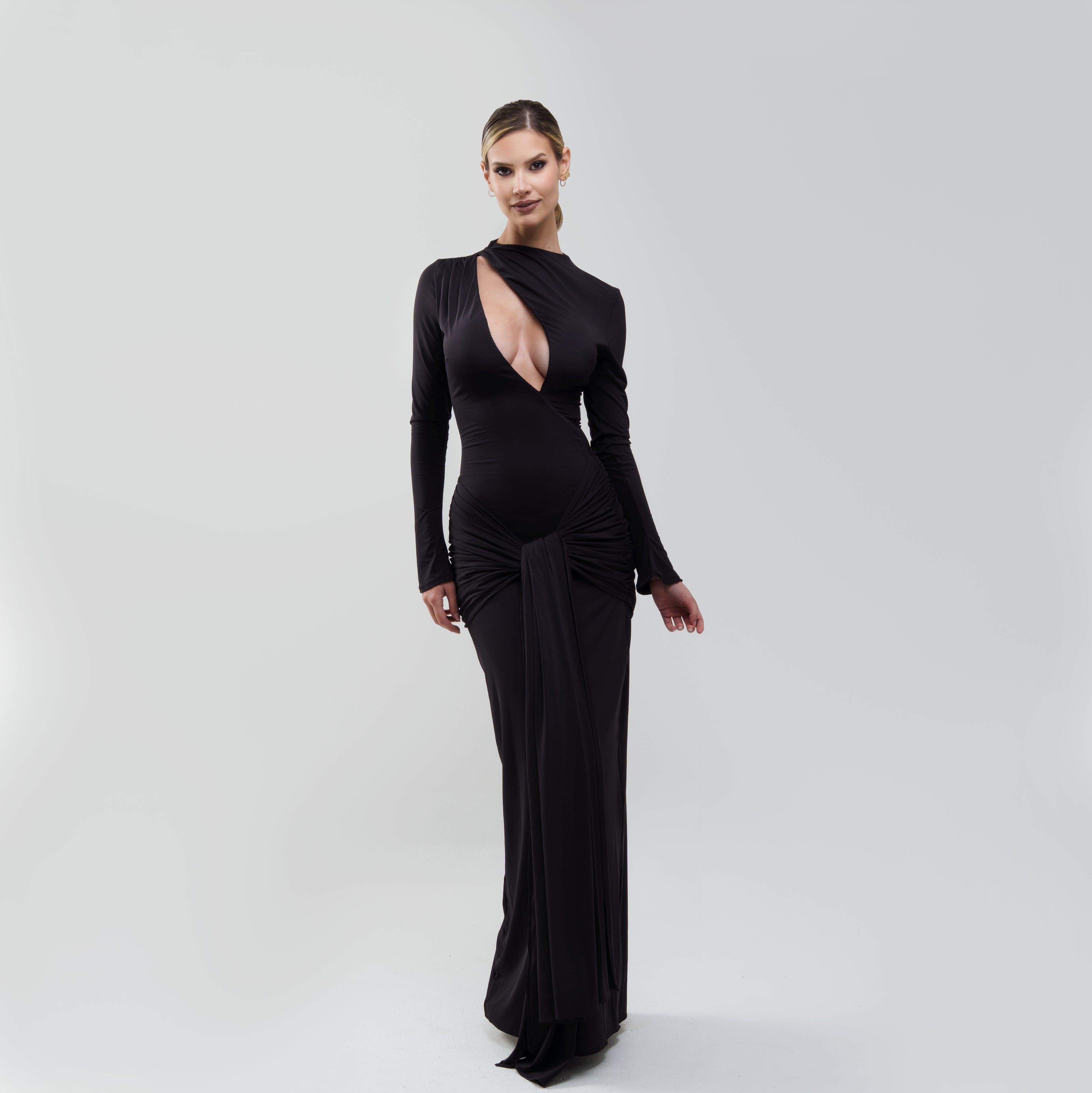 V.E. Black Cut Out Maxi Dress