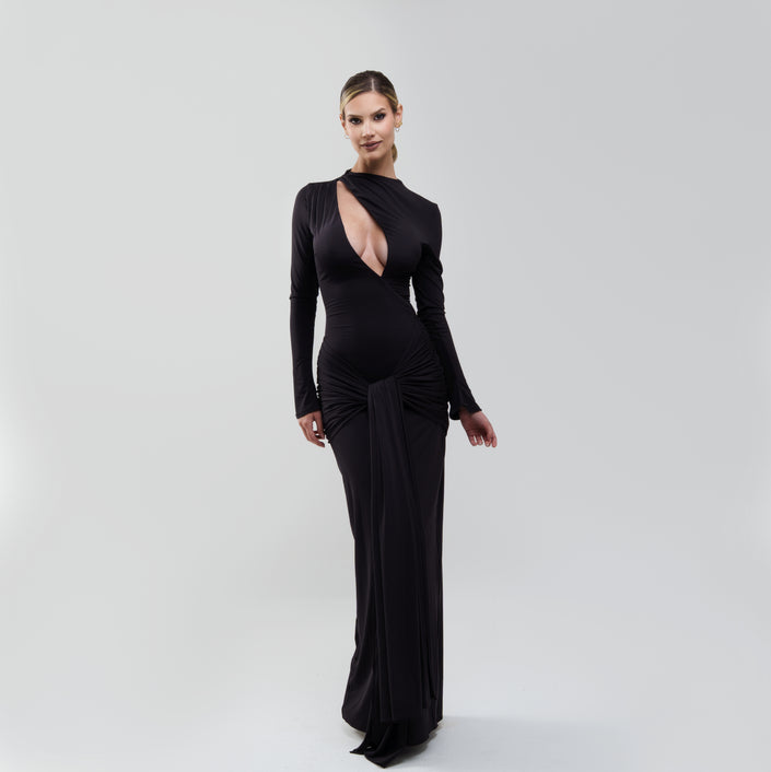 V.E. Black Cut Out Maxi Dress