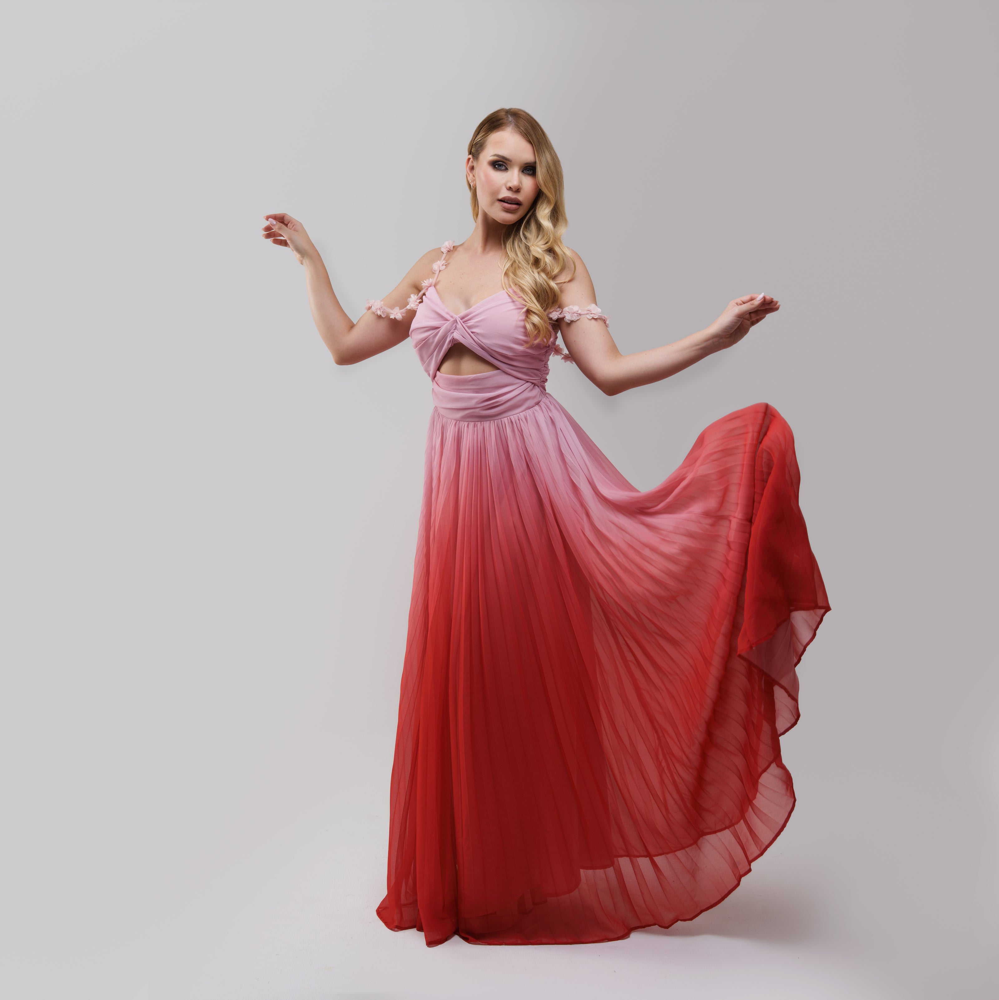 V.E.  Pink Ombre Long Dress