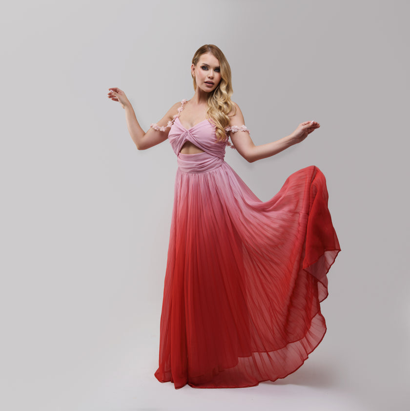 V.E.  Pink Ombre Long Dress