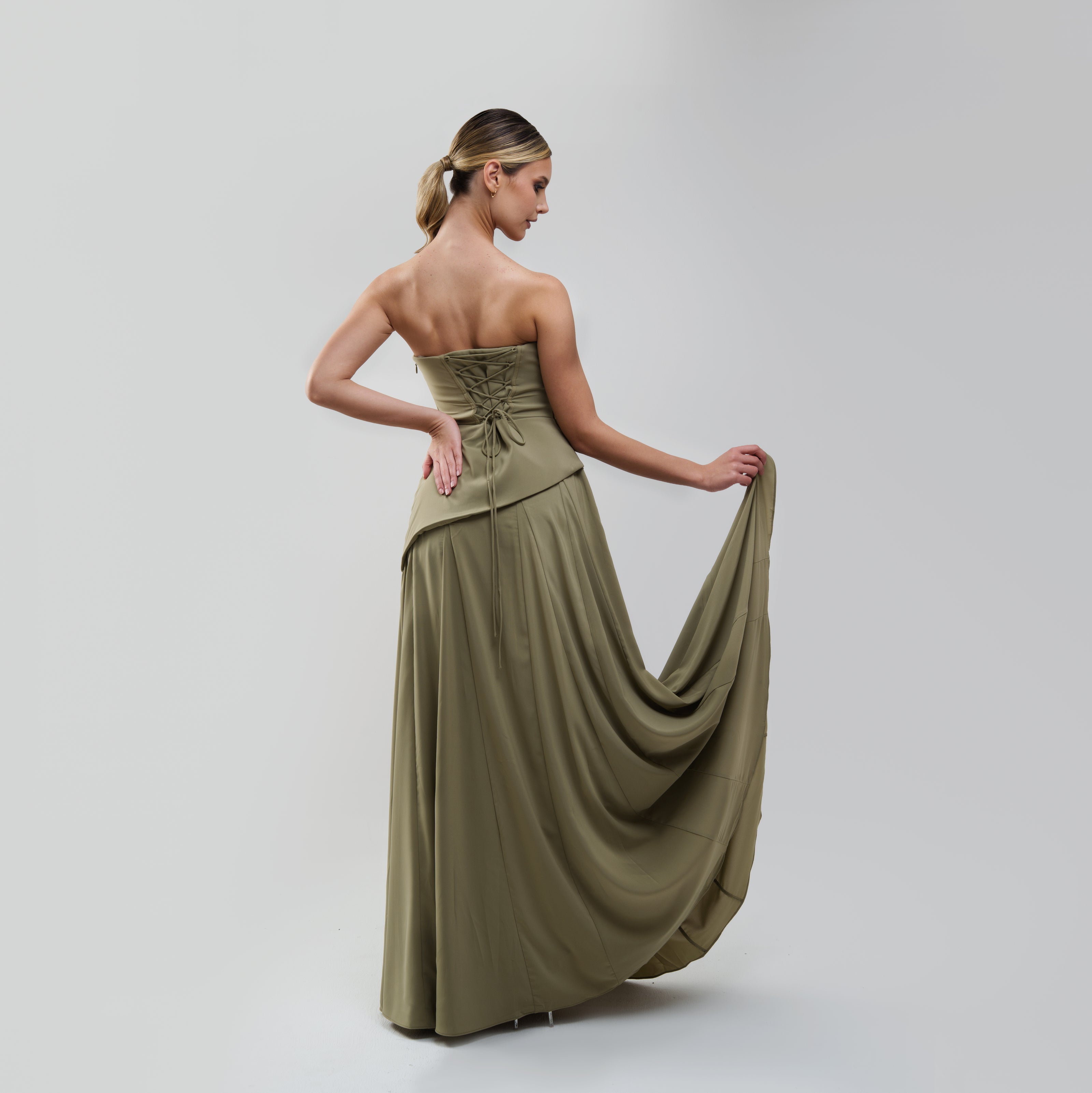 V.E. Sage Corset Maxi Dress