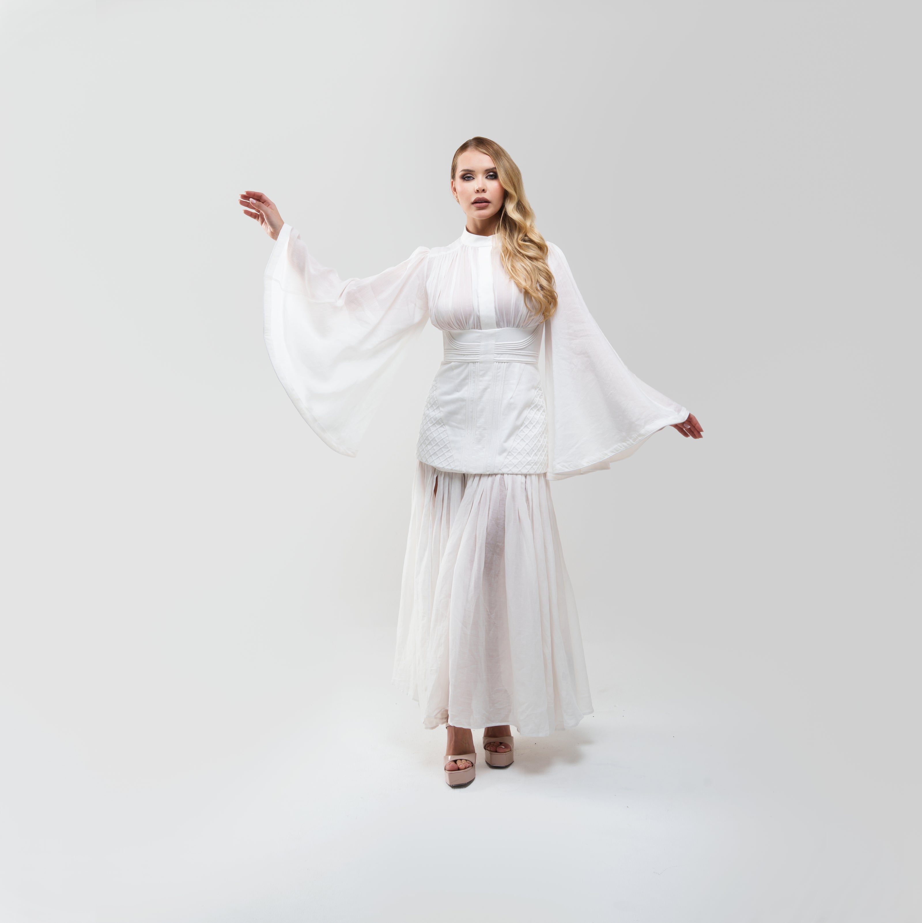 Zimmermann Rebellion Corded Gown Ivory Midi