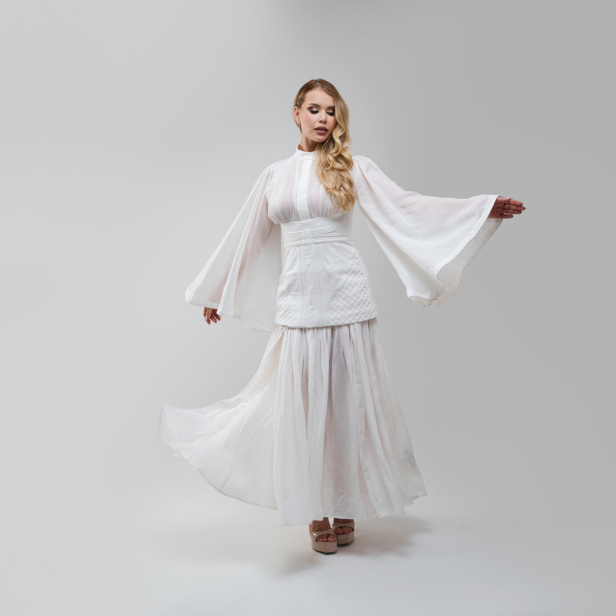 Zimmermann Rebellion Corded Gown Ivory Midi