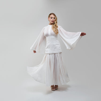 Zimmermann Rebellion Corded Gown Ivory Midi