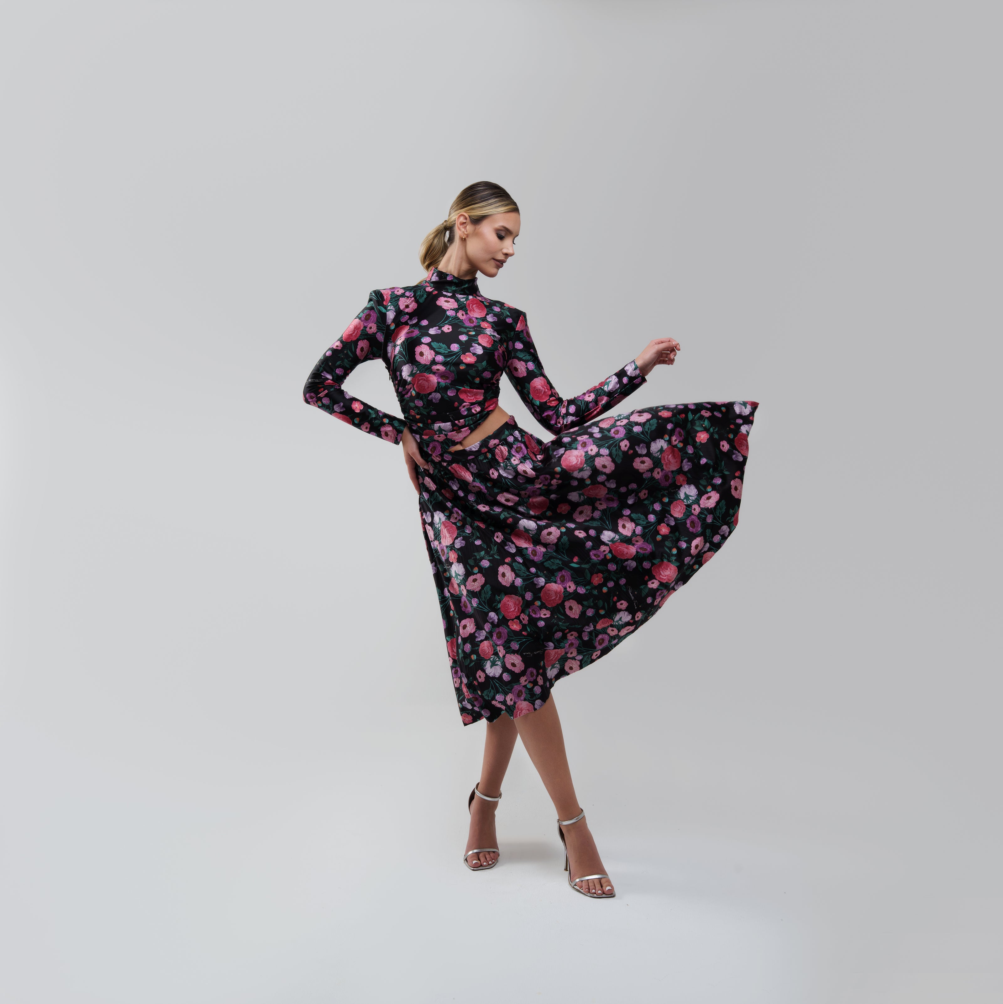 Elissabeta Franchi Floral Midi Dress
