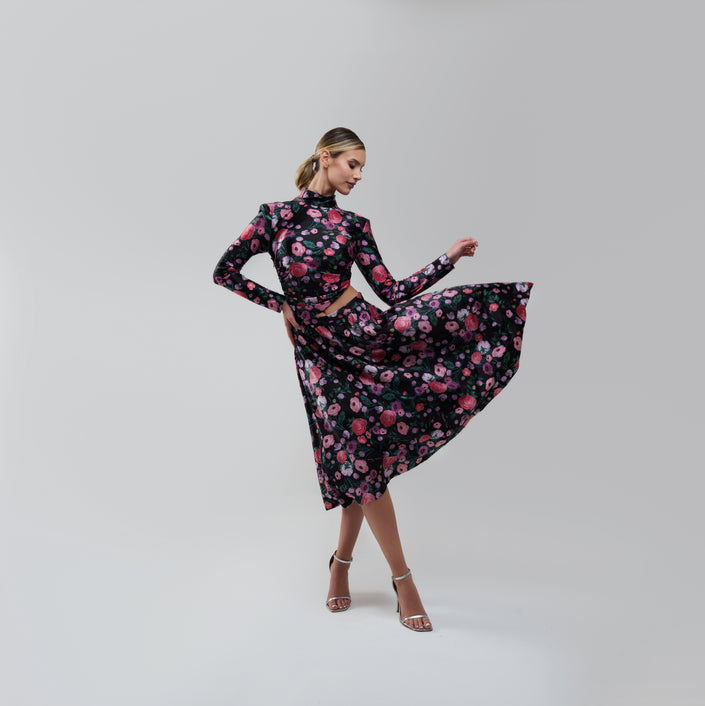 Elissabeta Franchi Floral Midi Dress