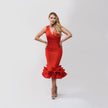 V.E. Red Midi Dress
