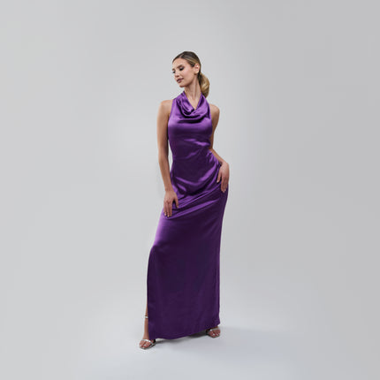 Badgley Mischka Draped Satin Gown