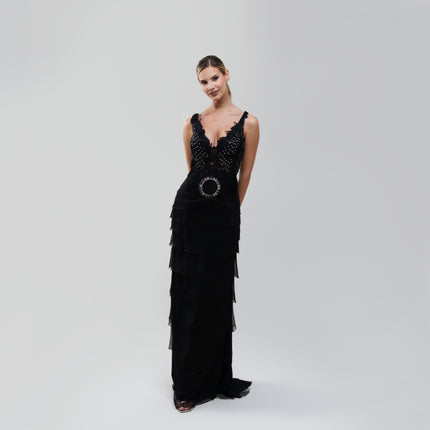 V.E. Black Belt Dress