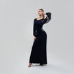V.E. Blue Navy Sleeve Long Dress