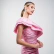 Rotate Birger Christensen Tabbina One‑Shoulder Ruffled Organza Mini Dress