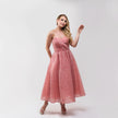 Marchesa Notte Strapless Pleated Cloqué Midi Dress