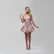 Patbo Petal Metallic Floral‑Jacquard Mini Dress