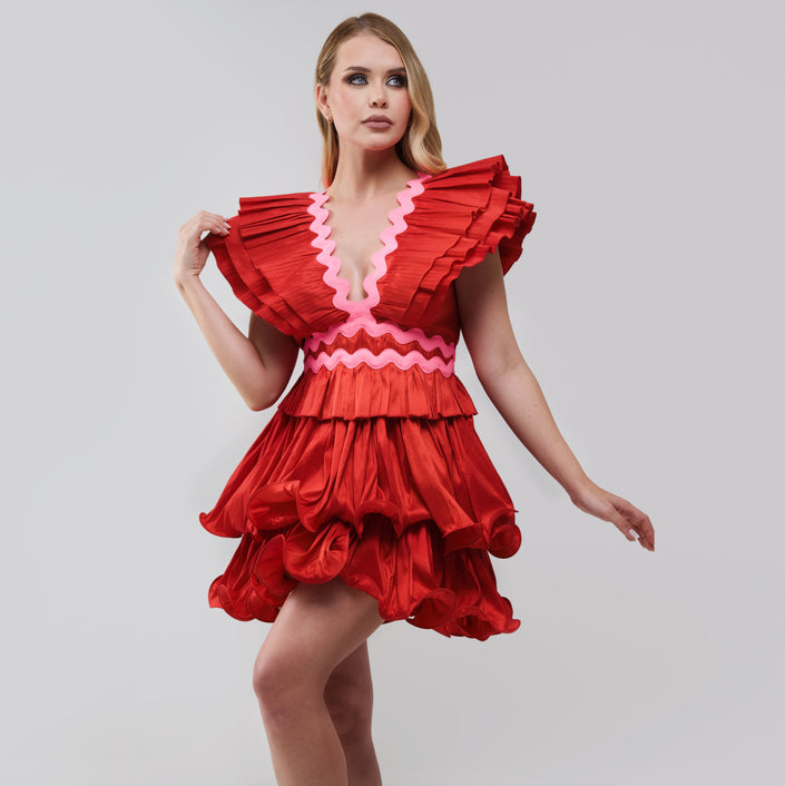 Celia B Prisma Red Mini Dress