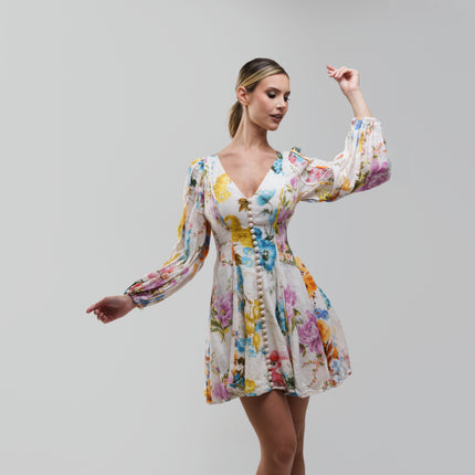 Zimmermann Halcyon Panelled Linen Mini Dress