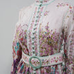 Zimmermann Multicolor Lenin Print Jude Buttoned Mini Dress