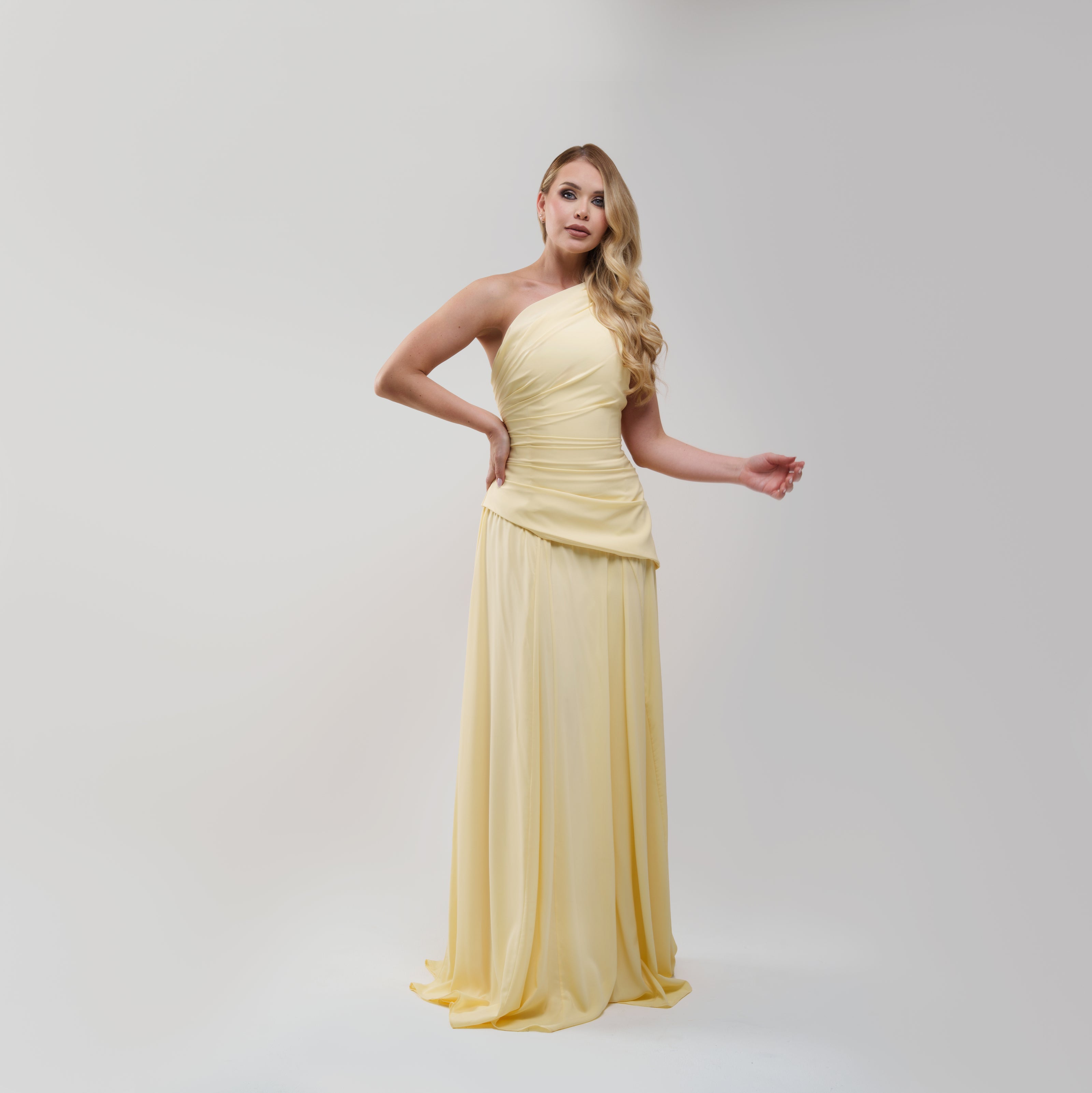 V.E. Lemon Flow Maxi Dress