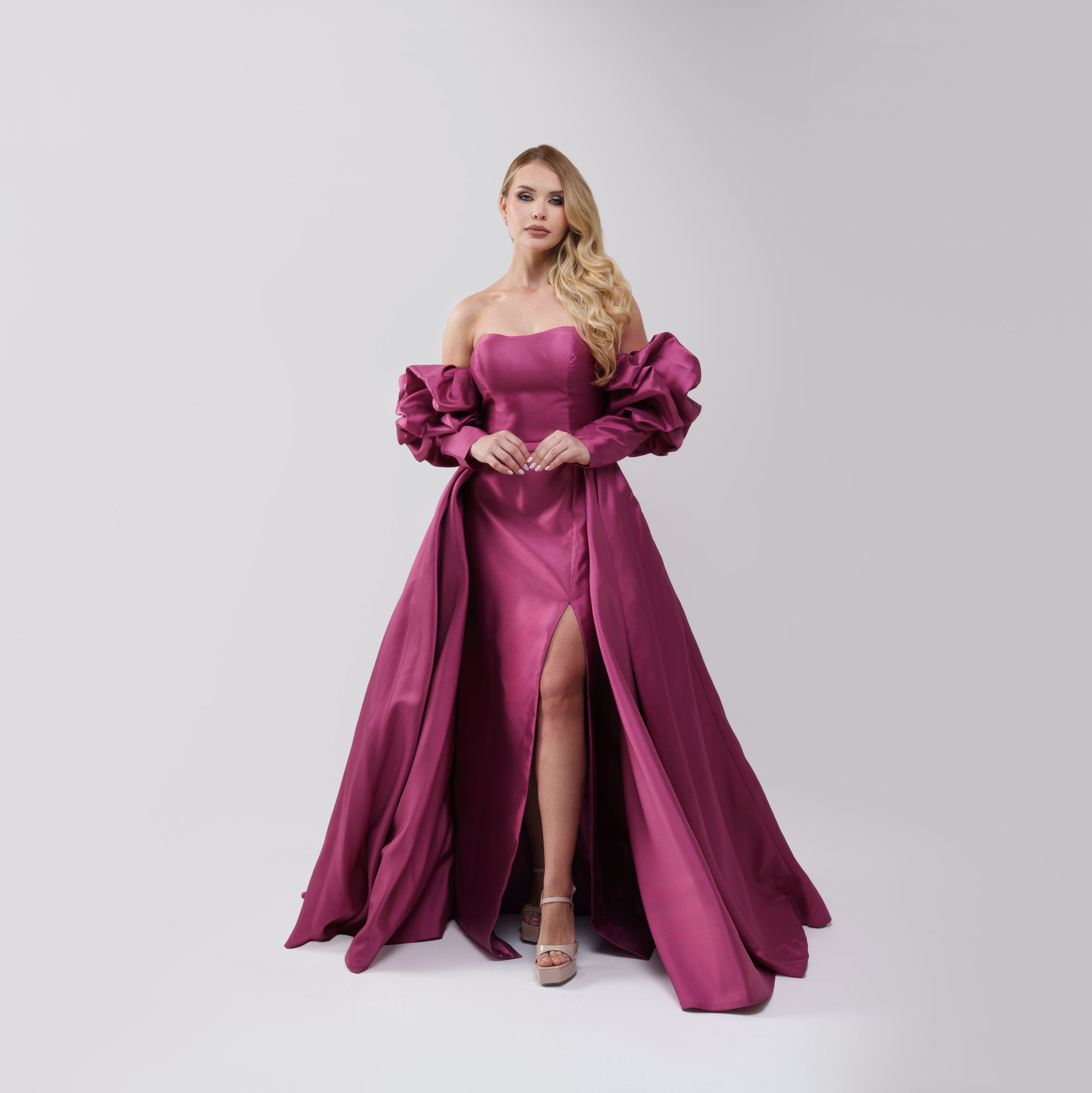 Al Daker Fucsia Gown Long Dress