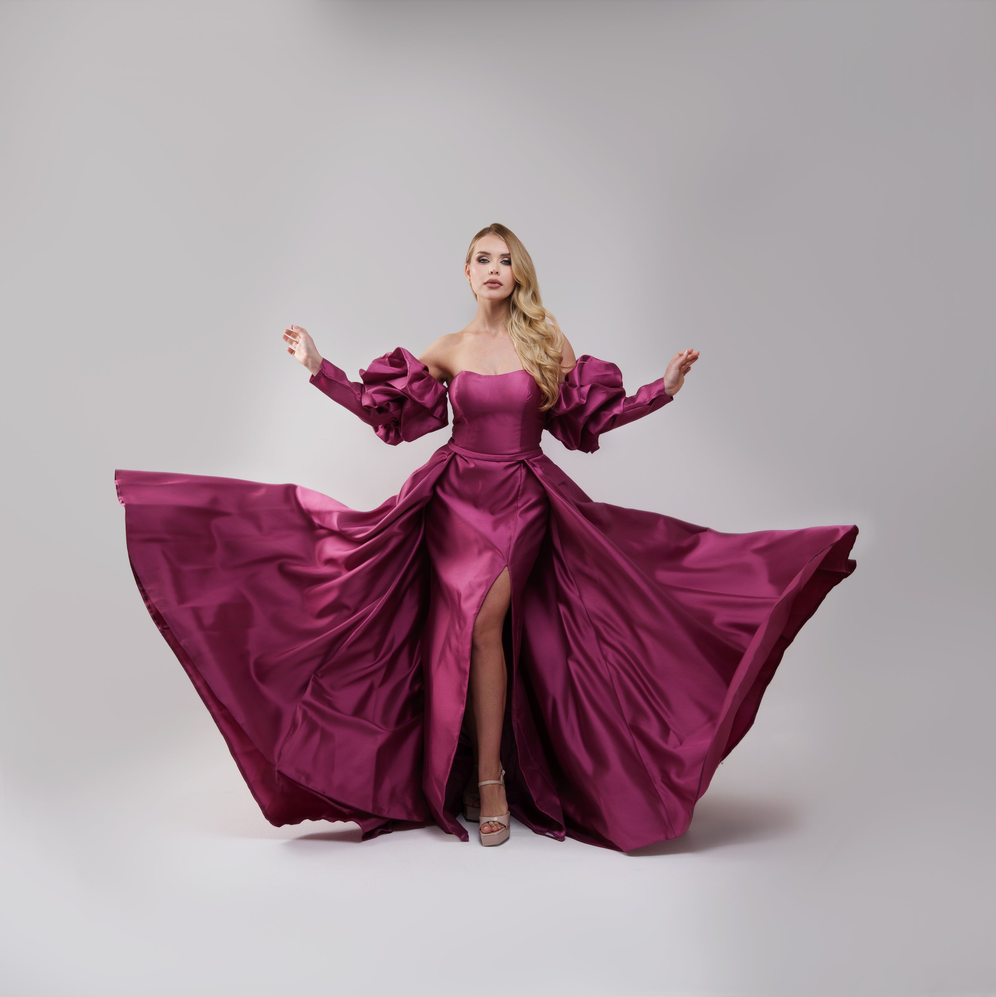 Al Daker Fucsia Gown Long Dress