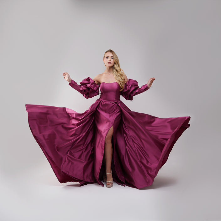 Al Daker Fucsia Gown Long Dress