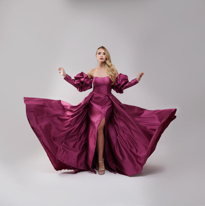 Al Daker Fucsia Gown Long Dress