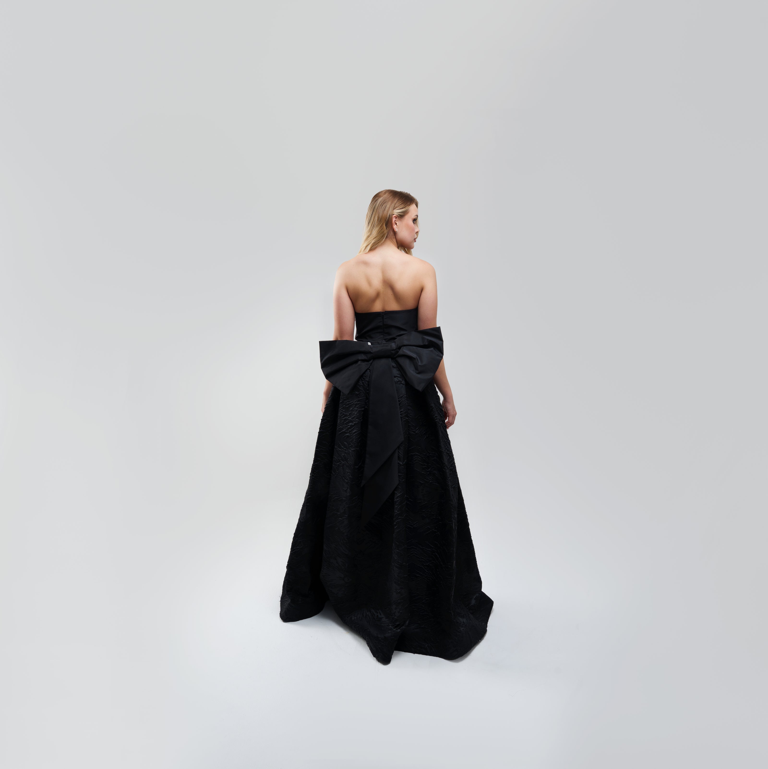 EDB Black Ribbon Gown Long Dresss