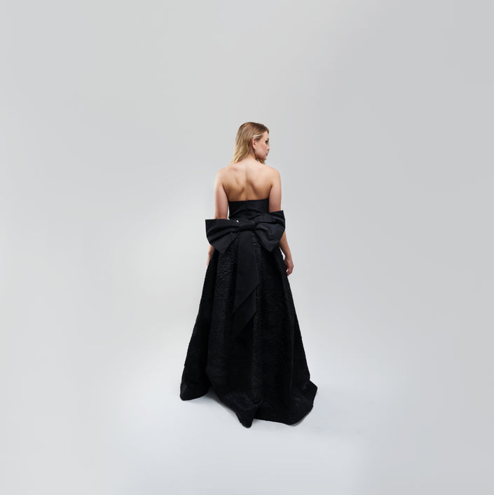 EDB Black Ribbon Gown Long Dresss