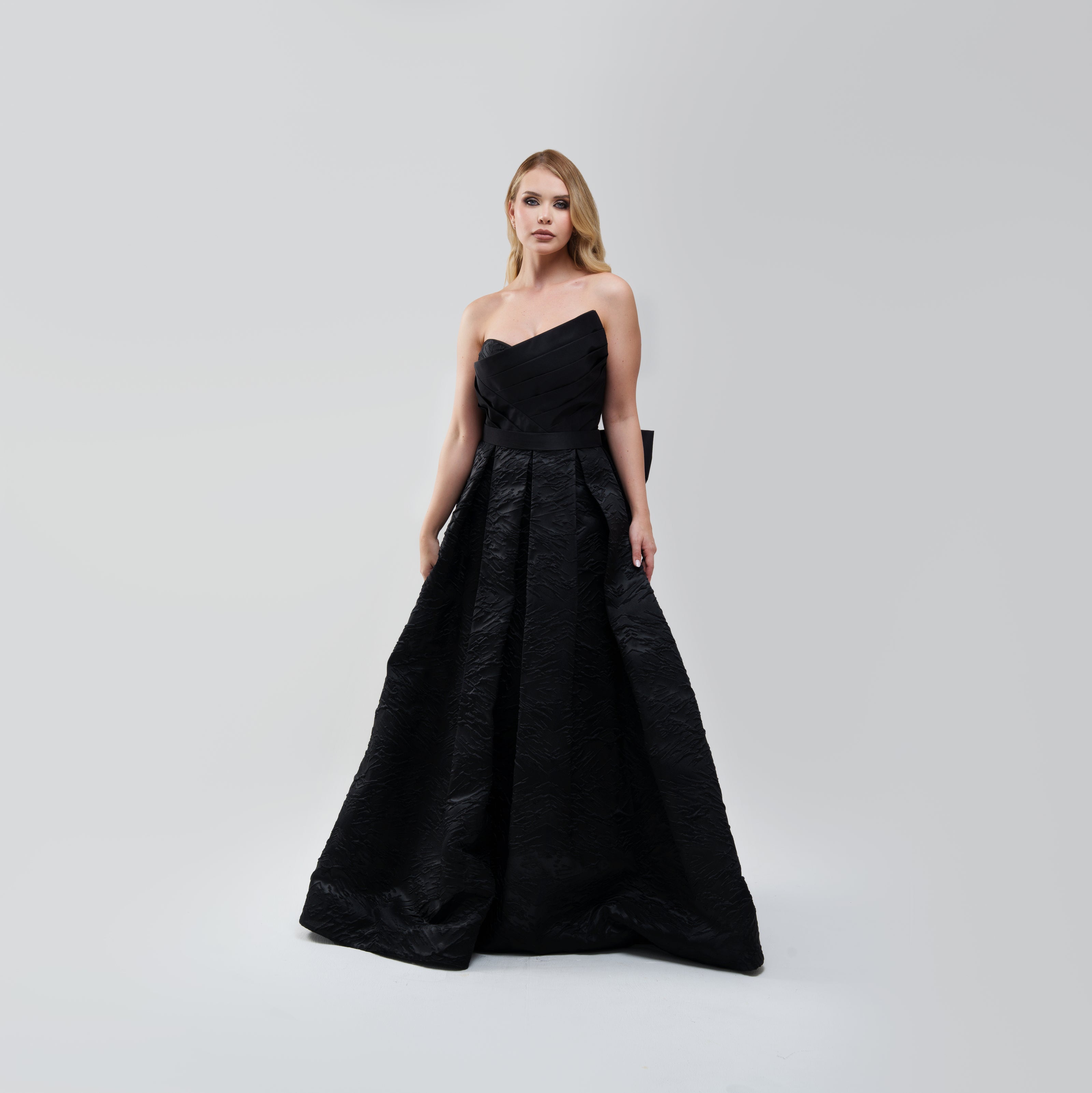 EDB Black Ribbon Gown Long Dresss