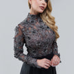 Sertal Grey Pearl Gown Long Dress