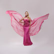 Dhey Galaviz Fucsia Cape Gown Long Dress