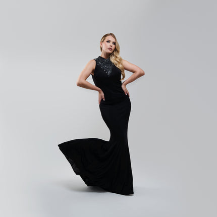 Sagace Crystal Back Long Dress