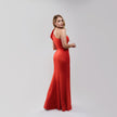 V.E. Red Flower Long Dress