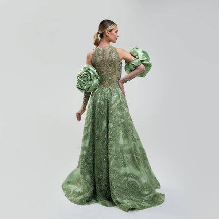 Nidal Nouaihed Universe Green Gown Long Dress