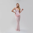 V.E. Pink Drapped Corset Maxi Dress