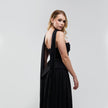 V.E. Black Scarf Flow Maxi Dress