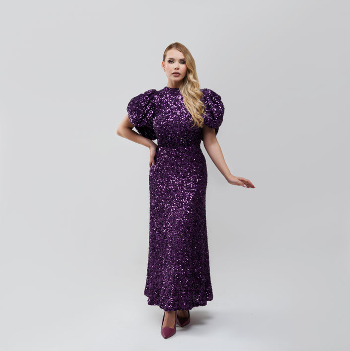 Rotate Birger Christensen Dawnty Open‑Back Sequined Midi Dress