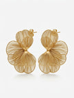 Zarcillos XL Gold Floral Wire Statement