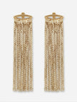 Zarcillos Cascadas Metálicas Gold Fringe Statement