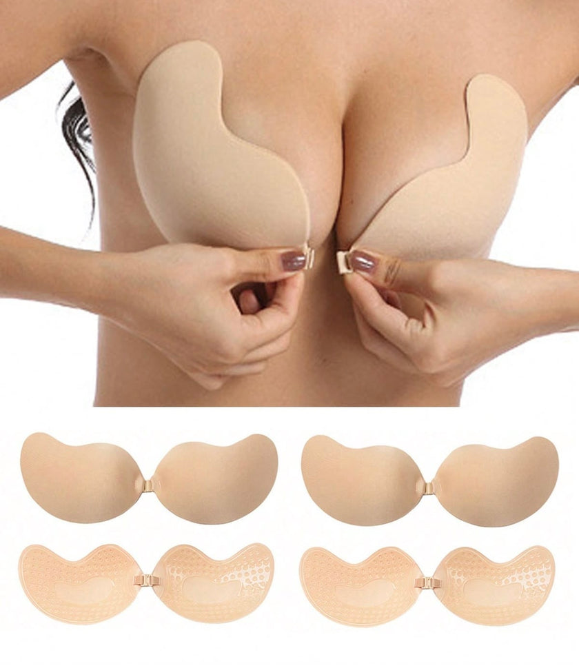 Bra Adhesivo Strapless Invisible Efecto Realce con Cierre Frontal