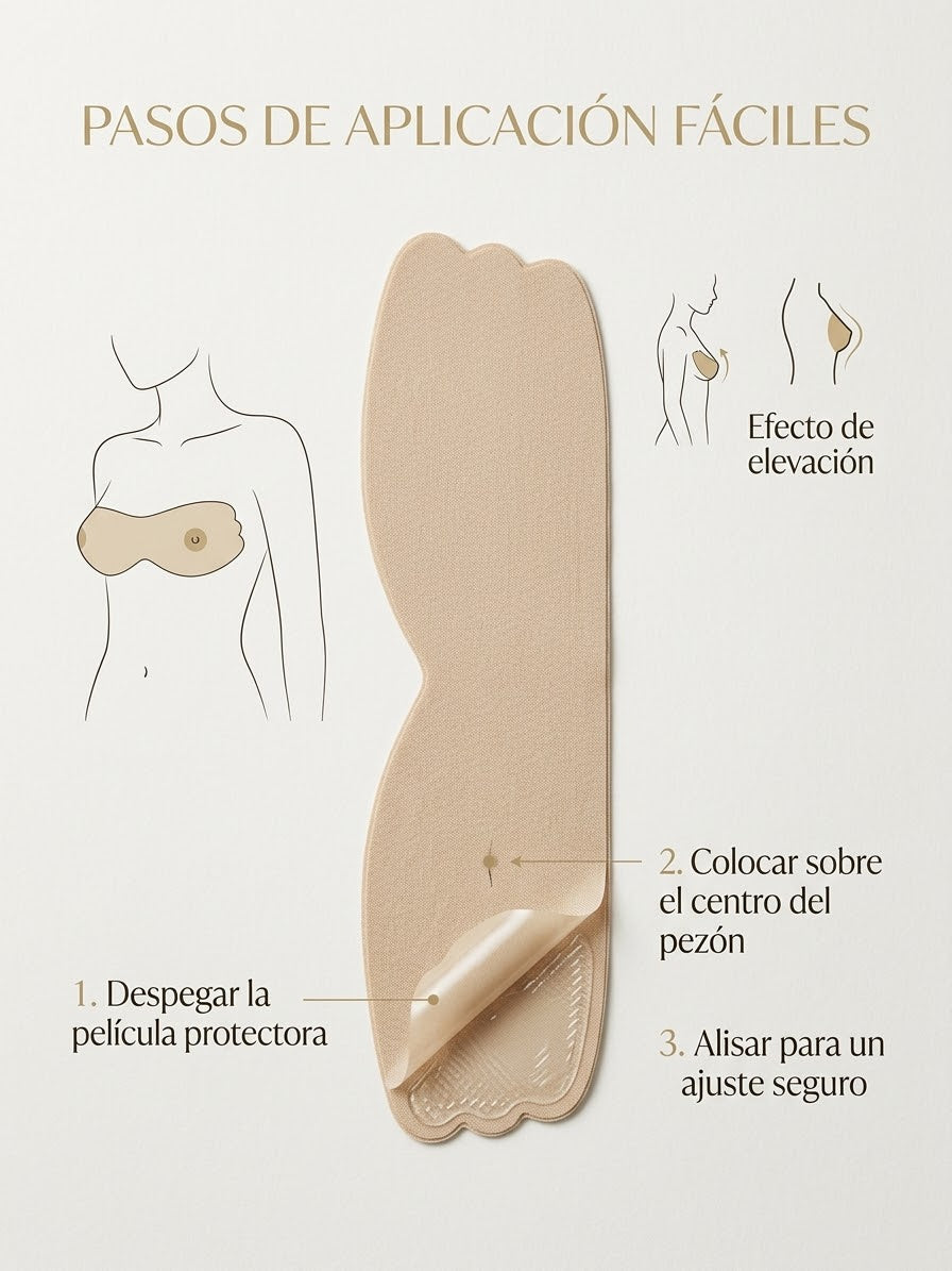 Sostén Levanta Busto de Una Sola Pieza con Centro para Pezón