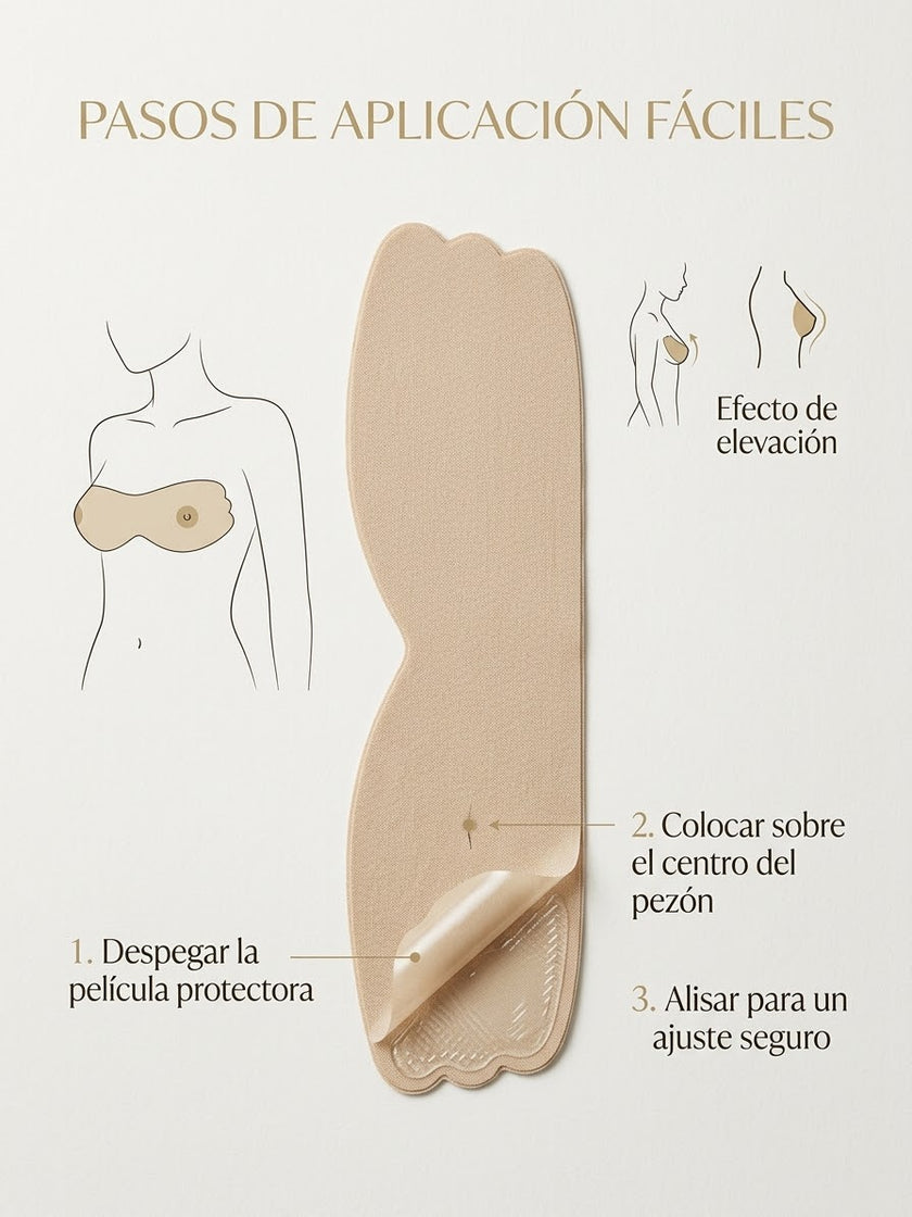Sostén Levanta Busto de Una Sola Pieza con Centro para Pezón