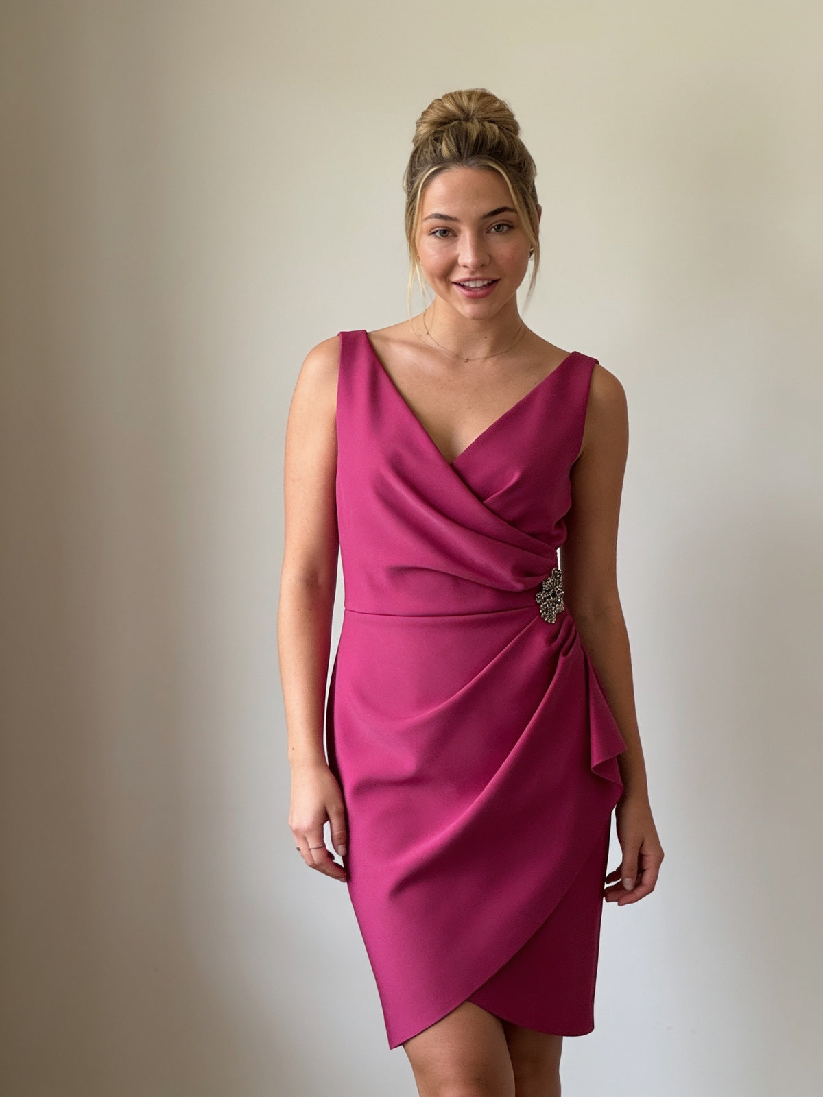 Danielle Surplice-Neckline Dress