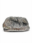 Bolso de Mano Blando Fluffy – Bordado Total en Lentejuelas Plata de Efecto Multibrillo