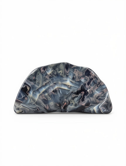 Clutch Rígido Escultórico Efecto Mármol