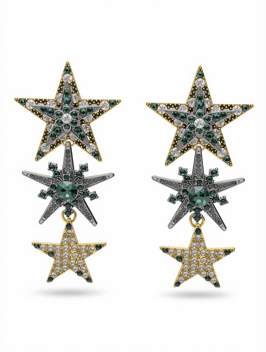 Zarcillos Drop Cascadas de Estrellas Celestiales