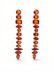 Zarcillos Cascadas Lineales Red & Orange Crystal