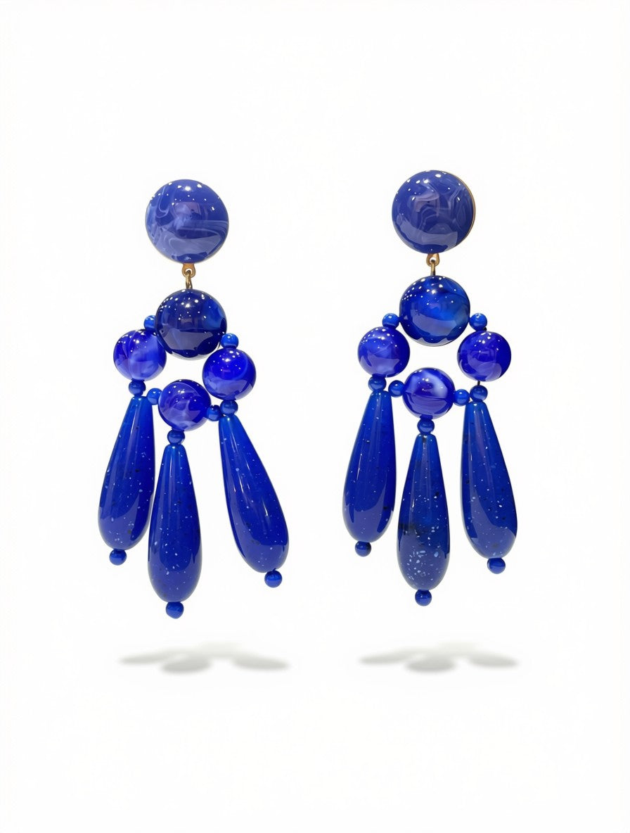 Zarcillos XL Cobalt Resin Drop Statement