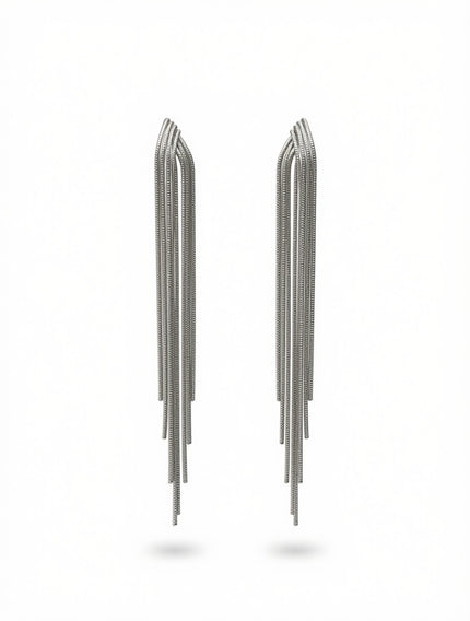 Zarcillos Flecos Metálicos Largos