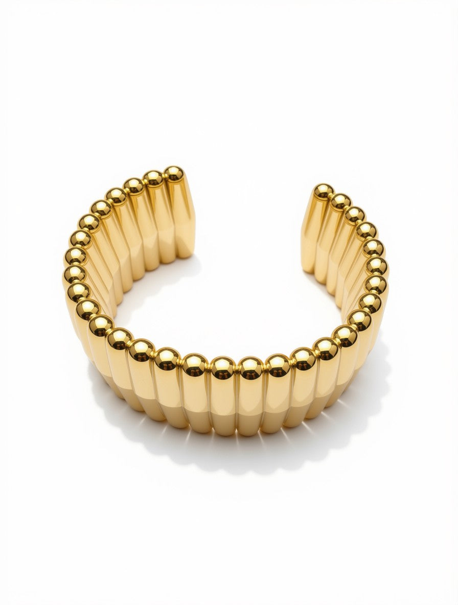 Set de Brazaletes Cuffs Escultóricos Dorado